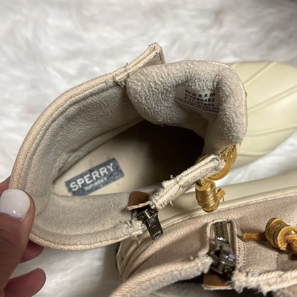Sperry Women’s Saltwater Sparkle Rain Boot Water Resist Duck metallic Size 9.5